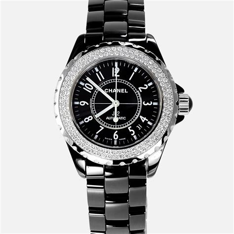 chanel j12 watch black diamonds|chanel j12 automatic watch price.